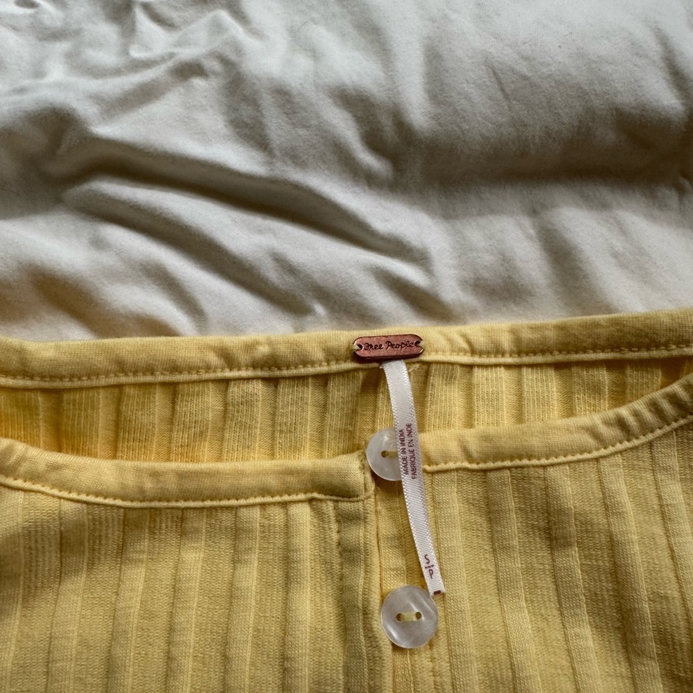 Free People Yellow Ribbed Tank Top - Picture 3 of 4